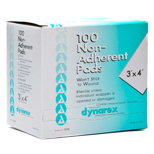 GAUZE PADS NON ADHERING 3 X 4 100/BOX Model:
