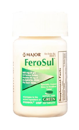 FeoSul - Iron Supplement - 325 mg Strength - Tablet - 100 per Bottle