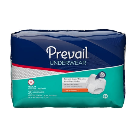 Prevail Extra Absorbency Underwear, Medium, 4 Packs of 20, (Case of 80)