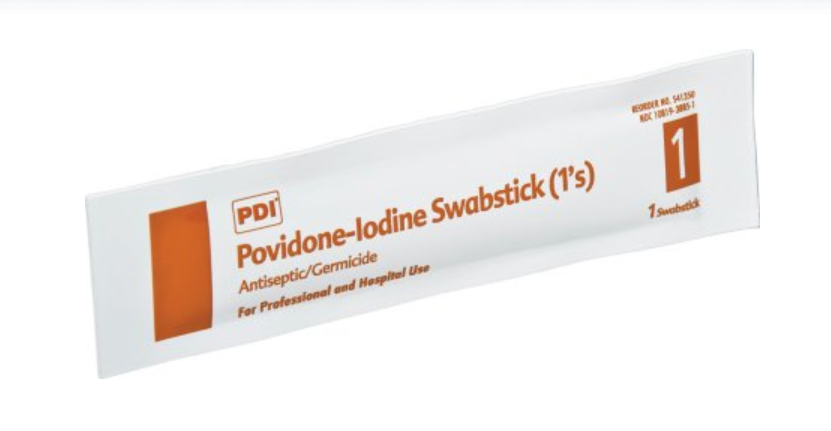 PDI Impregnated Swabstick Swabs PVP Iodine 1 Each