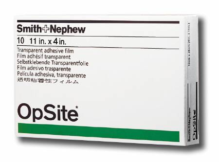 Smith & Nephew Opsite Transparent Adhesive Dressing 11x4", Waterproof Film 10/BX