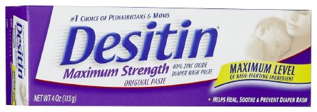 Desitin Maximum Strength Original Diaper Rash Paste 4 oz tube (Pack of 3)
