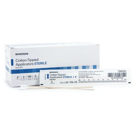 Swabstick Cotton-Tipped Applicators - 6" Sterile - 2's - Box, 100 Packs per Box