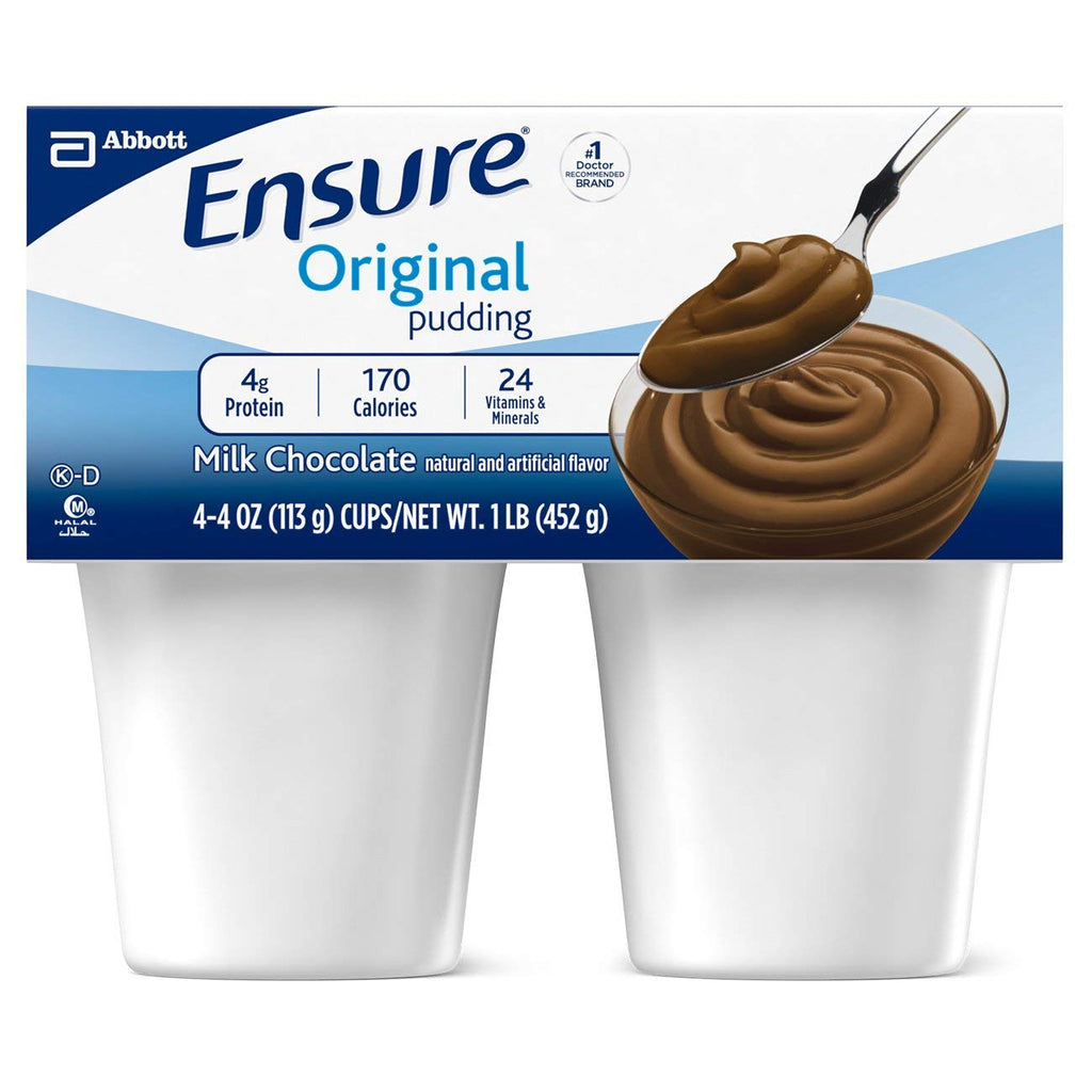 Ensure Pudding, Creamy Milk Chocolate, 4-Ounce Cup, 4 Count, (Pack of 12)