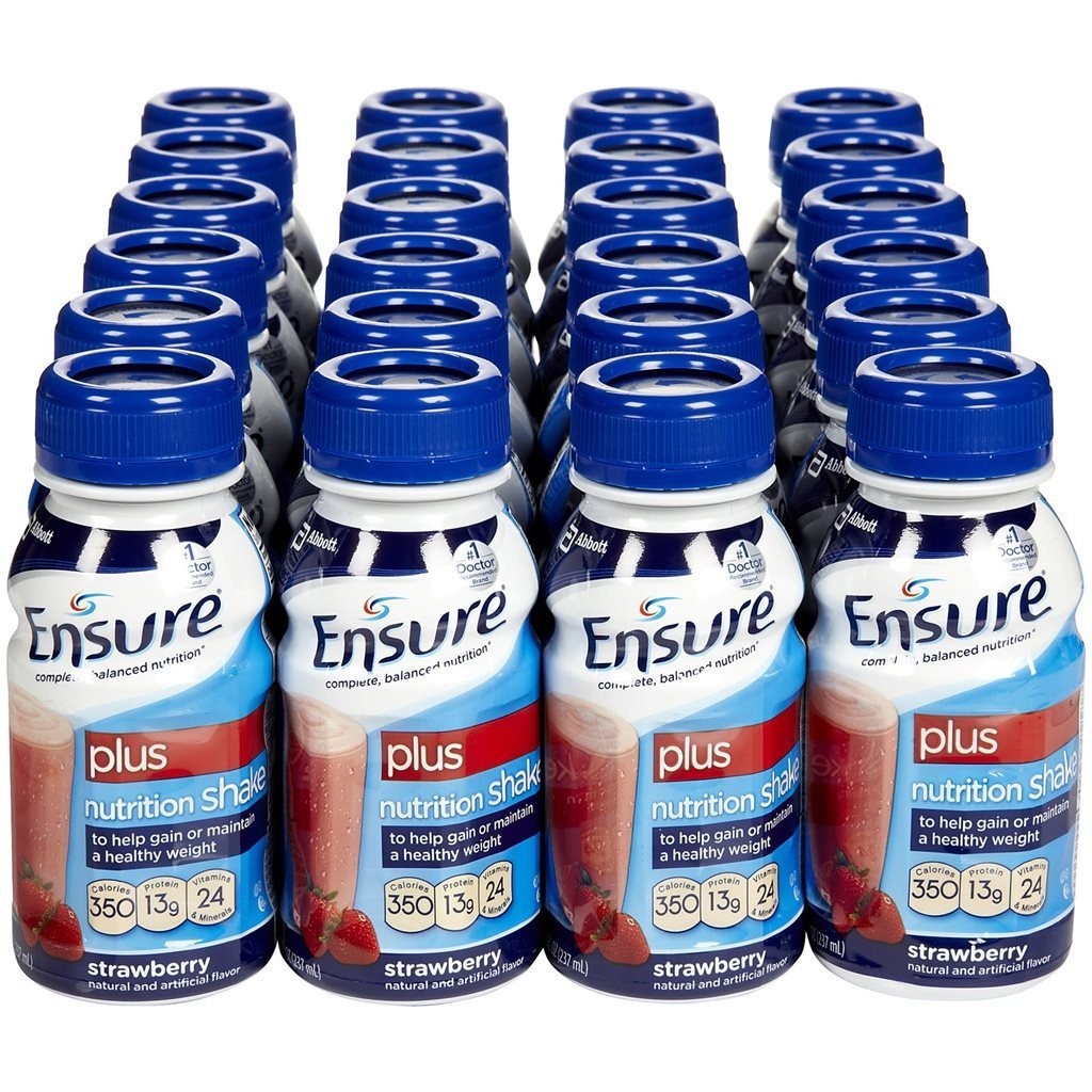 Ensure Plus Strawberry 8 Ounce Bottle, Ready to Use - Case of 24