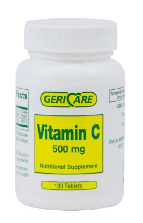 500mg Vitamin C Tablets, Bottle of 100 by Geri-Care