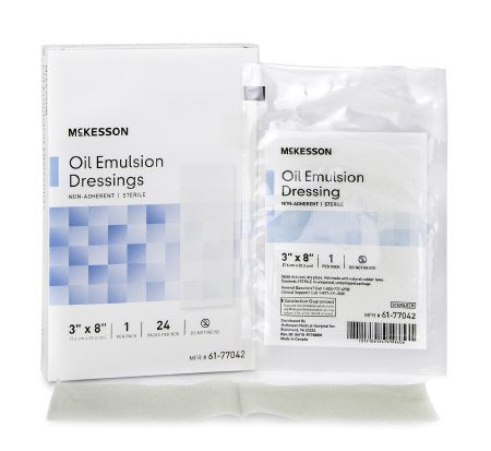 McKesson Performance Oil Emulsion Impregnated Gauze 3"X8" Sterile - Box of 24 - Model 61-77042 by McKesson
