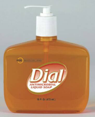 Dial Liquid Dial Gold Antimicrobial Soap, Unscented Liquid, 16oz Pump Bottle, 12/ctn