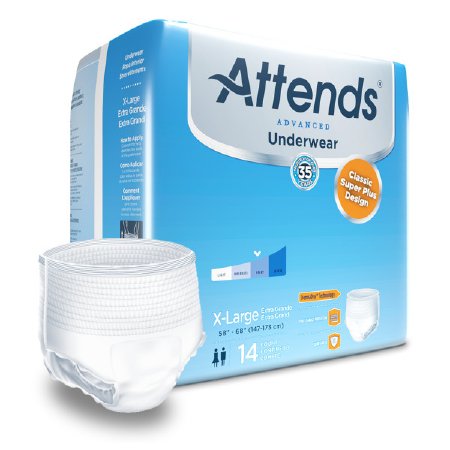 Attends Advanced Protective Underwear w/ Advanced DermaDry, X-Large, CS/56