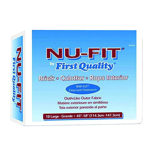 Prevail Nu-Fit Adult Diapers, Size Large, PK/18