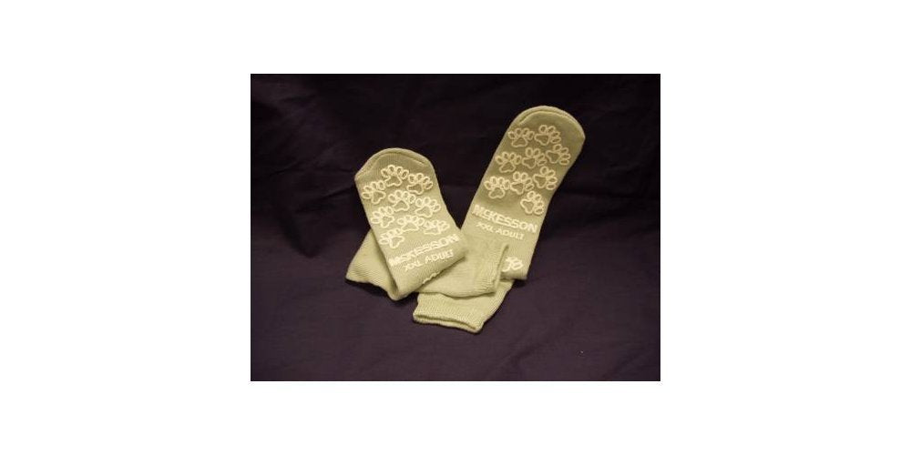 McKesson Performance Terry Slipper, Paw Prints, 2XL Gray - 1 Pair