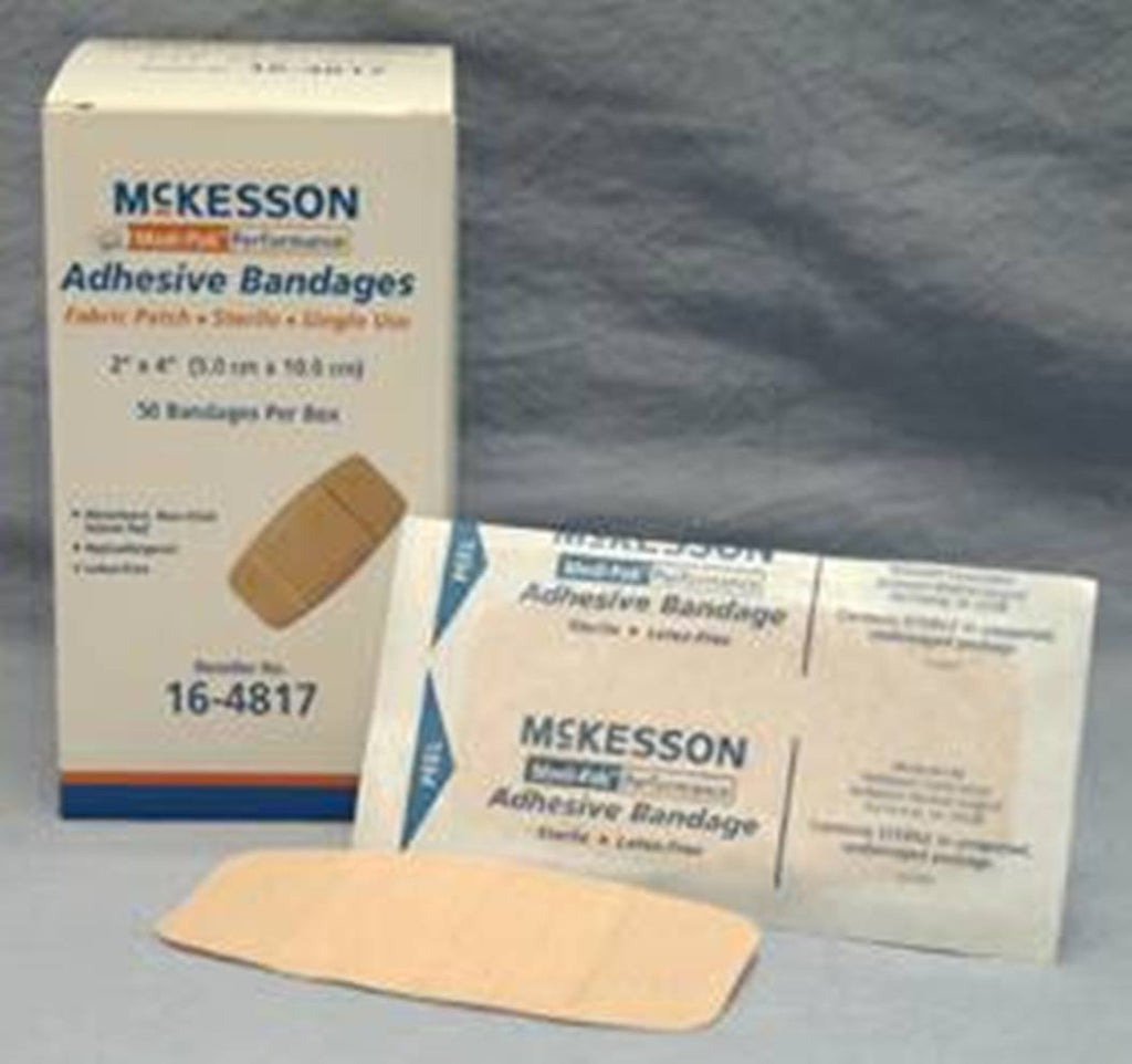 McKesson Medi-Pak Performance Bandage Adh Fabric Strip, 2x4" Latex-Free, BX/50