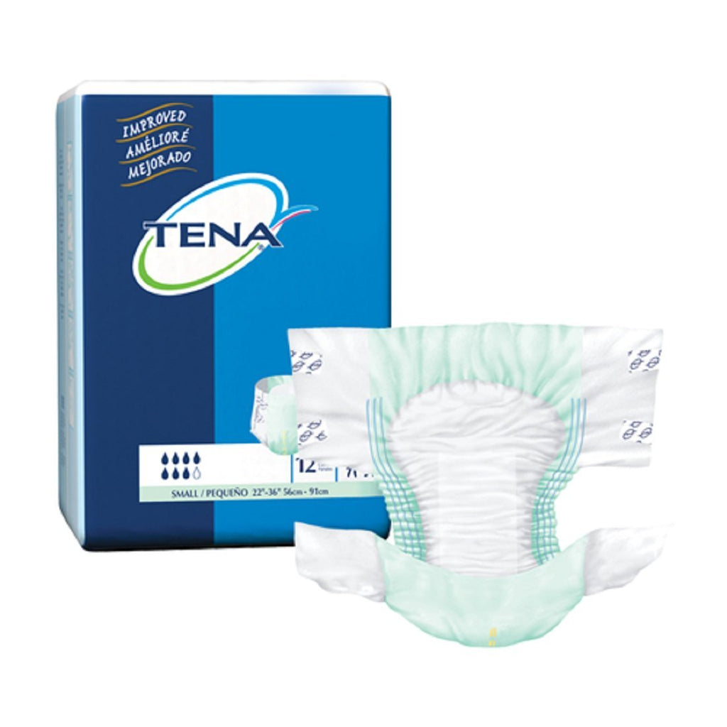 Tena Special Cut Small Adult Diapers with Shorter Height, Full case of 96 Briefs