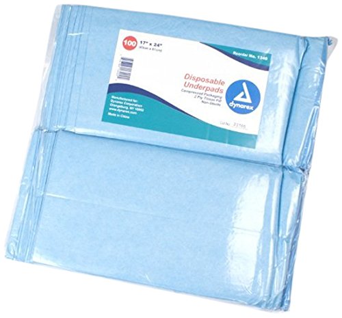 Dynarex 1342 Underpads, 23x24 in. 31 gram, Case of 200