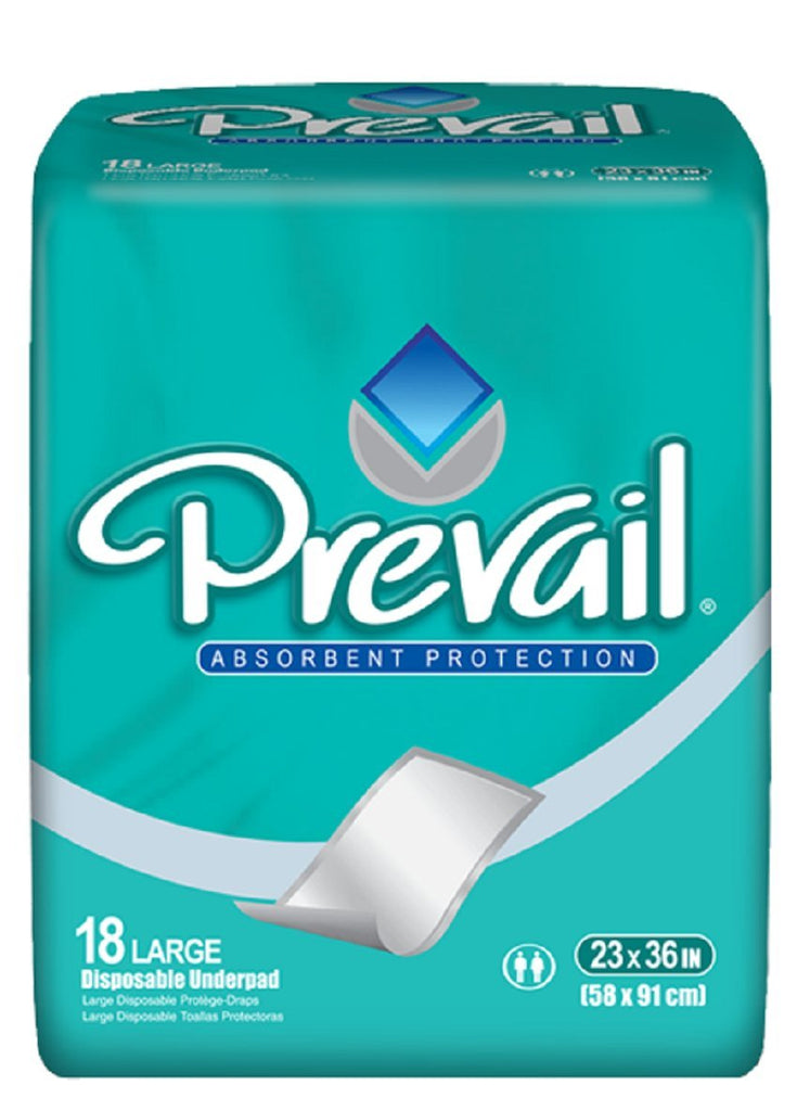 First Quality Prevail® Large 23" x 36" Underpads, 18 Per Package (FQPV418) Category: Adult Incontinence Underwear