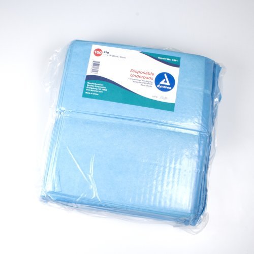 Dynarex #1341 Underpads, 17x24 in. 22 gram, 100 ct