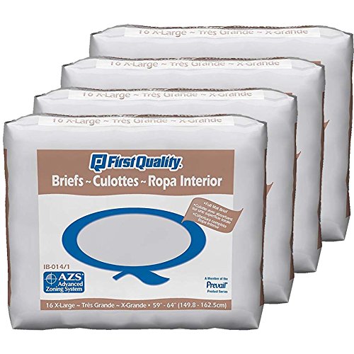 First Quality Total Care IB Adult Briefs, Extra Large, 16 Count (Pack of 4)