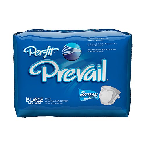 Prevail Per-Fit Maximum Plus Absorbency Adult Briefs, Large, 18 Count