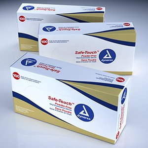 Safe-Touch Vinyl Exam Gloves Powder Free , Small, 1000 Gloves, Dynarex 2611