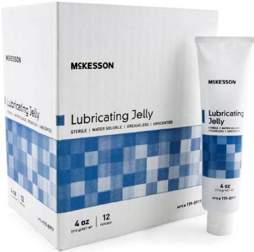 McKesson Brand Sterile Lubricating Jelly 4 oz. Tubes - Case of 72 (12 per Box, 6 Boxes per Case)