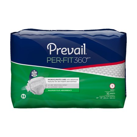 Prevail Per-Fit 360 Degree Maximum Plus Absorbency Incontinence Briefs, Size 1, 96-Count