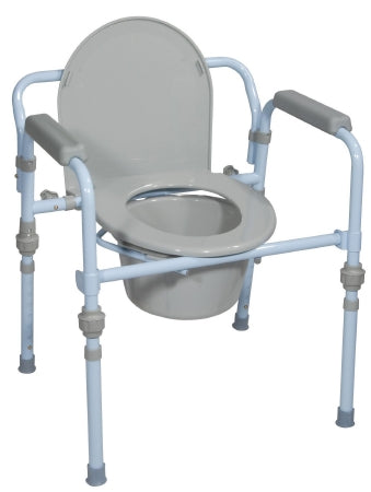 Drive Medical Deluxe Folding Commode with Commode Bucket and Splash Guard