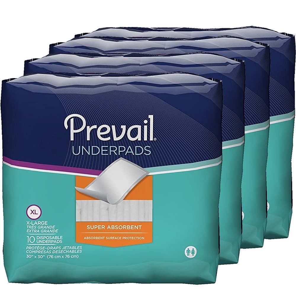 Prevail Super Absorbency Incontinence Underpads, Extra Large, 10-Count (Pack of 4)
