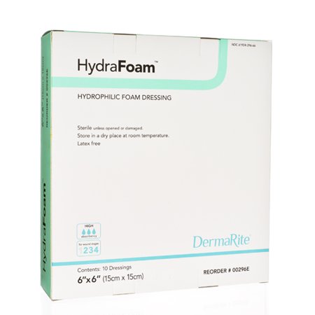 HydroFoam Dressing - Item Number 00296EBX - 6”x6” - 10 Each / Box
