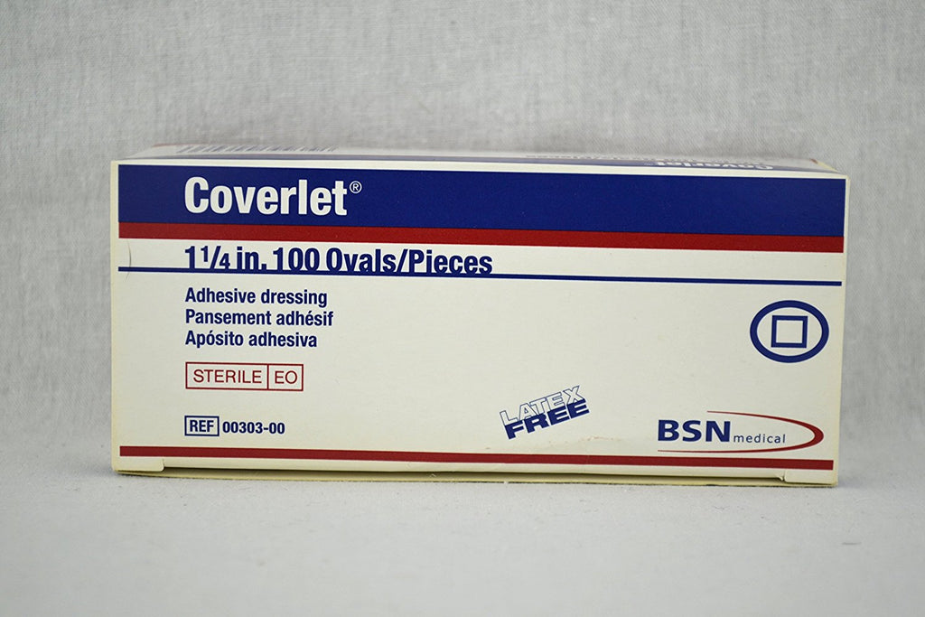 Coverlet Adhesive Dressing - 1 1/4 " Oval - Box of 100, 100 Count