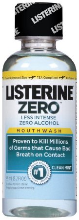Listerine Zero Mouthwash, Clean Mint 3.20 oz (Pack of 2)