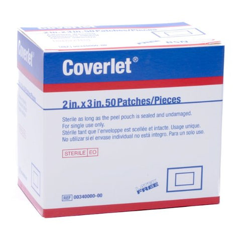 BSN Medical 00340000 Coverlet Patches, Latex-Free, 2" x 3" Size (Pack of 12)