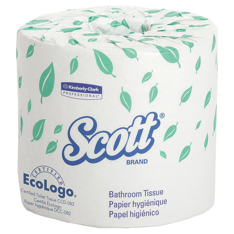 Scott 2-Ply Standard Roll Toilet Paper Ind Wrapped, 2-PLY, White, 4Pack of 20 Rolls