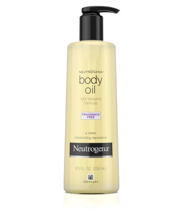 Neutrogena Body Oil, Light Sesame Oil Formula, Fragrance Free, 8.5 Fl. Oz.