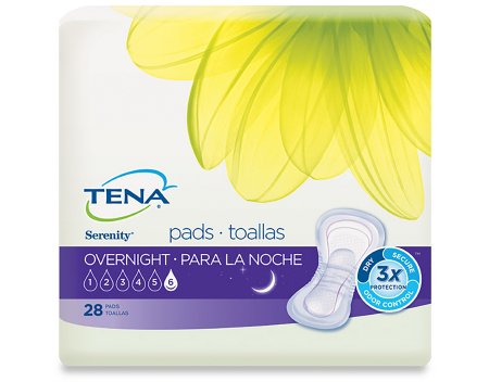 Tena/Serenity Overnight Pads, 84/CS