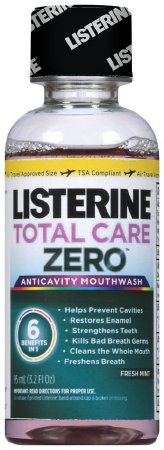 Listerine Total Care Zero Anticavity Mouthwash, Fresh Mint 3.2 oz (Pack of 2)