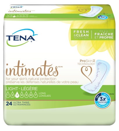 TENA Intimates Active Ultra Thin Incontinence Pads, Long, 6 Packs of 24 (144 Per Case)