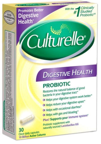 3 Pack - Culturelle Probiotic Digestive Health 30 Capsules Each