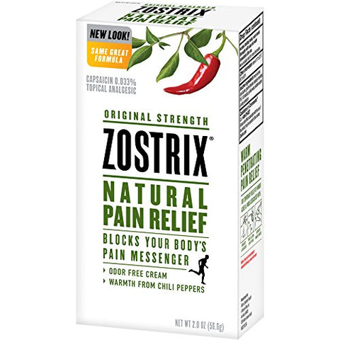 Zostrix Original Strength Arthritis Pain, Capsaicin Pain Reliever, Odor Free, 2oz Tube