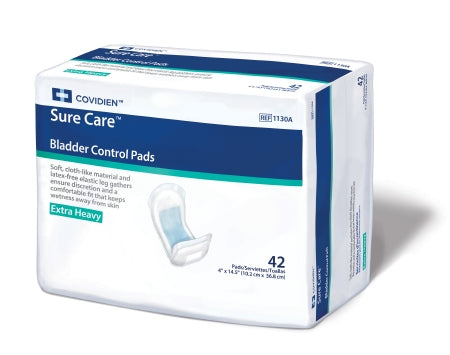 Covidien 1130A Bladder Control Pad Surecare 14.5 L X 4 W Inch Extra Heavy Absorbency, Pack of 42