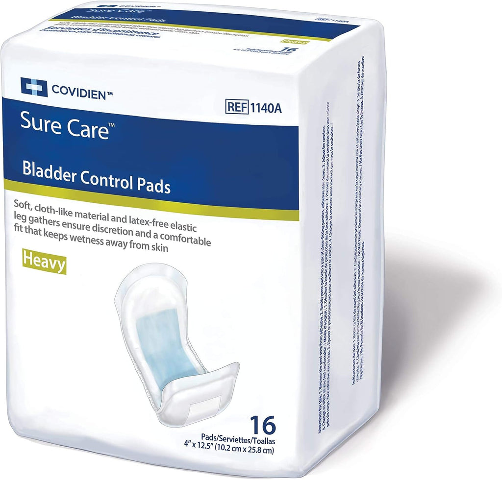 Covidien 1140A SureCare Bladder Control Pads, 12.5" Heavy Absorbency, CS/96