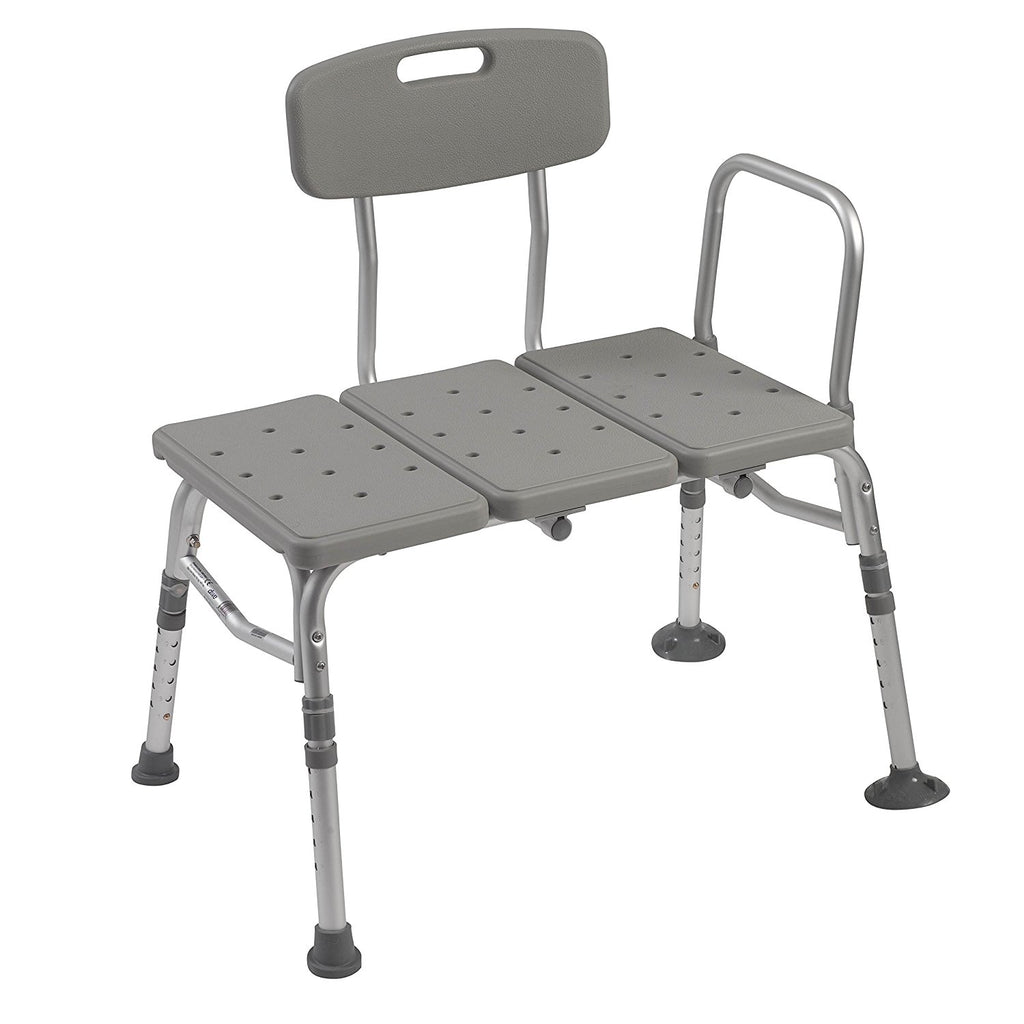 McKesson Drive Bath Transfer Bench 17.5 to 22.5 Inch 400 lbs. Removable Arm Rail