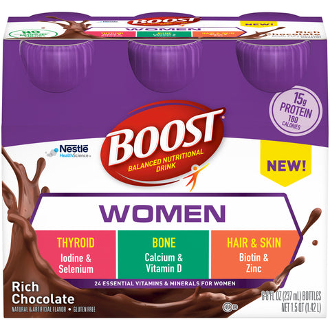 Boost Calorie Smart Balanced Nutritional Drink, Rich Chocolate, 8 Fl. Oz Bottle, 24 Pack (Packaging May Vary)
