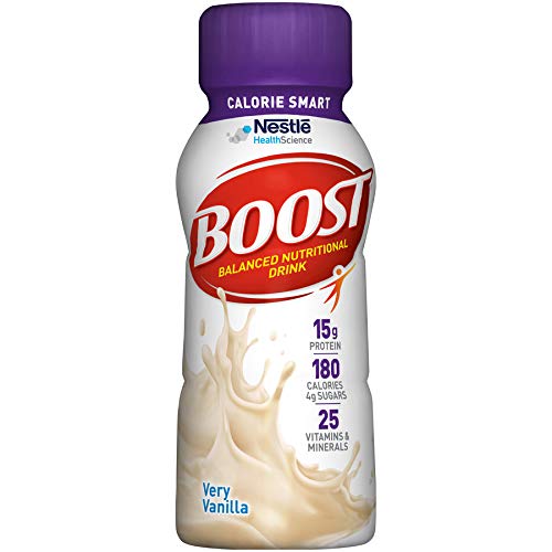 Boost Calorie Smart Balanced Nutritional Drink, Very Vanilla, 8 Fl. Oz Bottle, 24 Pack (Packaging May Vary)