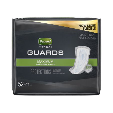 Depend Incontinence Guards for Men, Maximum eEOBK Absorbency, 52 Count (2 Pack)