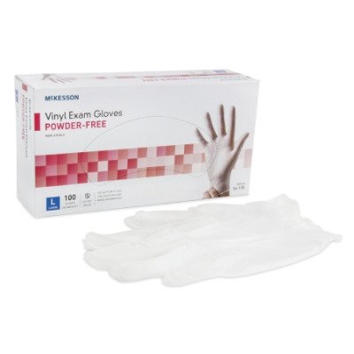 MCK11151310 - Exam Glove McKesson NonSterile Powder Free Vinyl Abitdex Smooth Clear Large, CS/1000