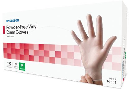 McKesson Power-free Vinyl Exam Gloves Size M Box-150