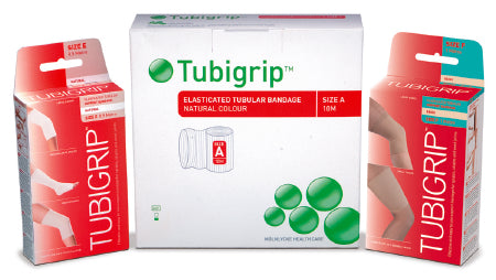 Tubigrip Tubular Bandage Size F, 4" (Large Knees, Medium Thighs), Natural, 10M Box