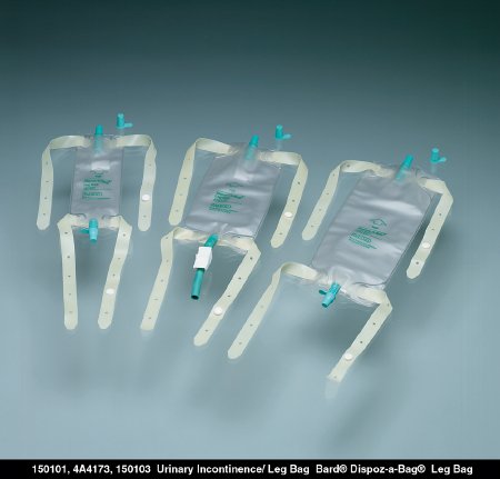 DISPOZ-A-BAG LEG BAGS # 150106 - Rubber Cap Valve, 9oz , Latex Leg Straps, (24)