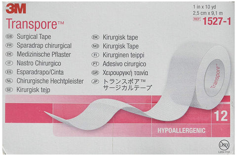 Units Per Case 120 3M Transpore Surgical Tape 1" x 10 yds 3M 15271 12 tapes