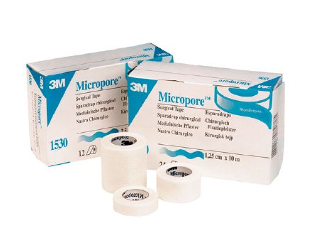Micropore Surgical Tape, White,1.25 cm x 9.1m, 24 Count